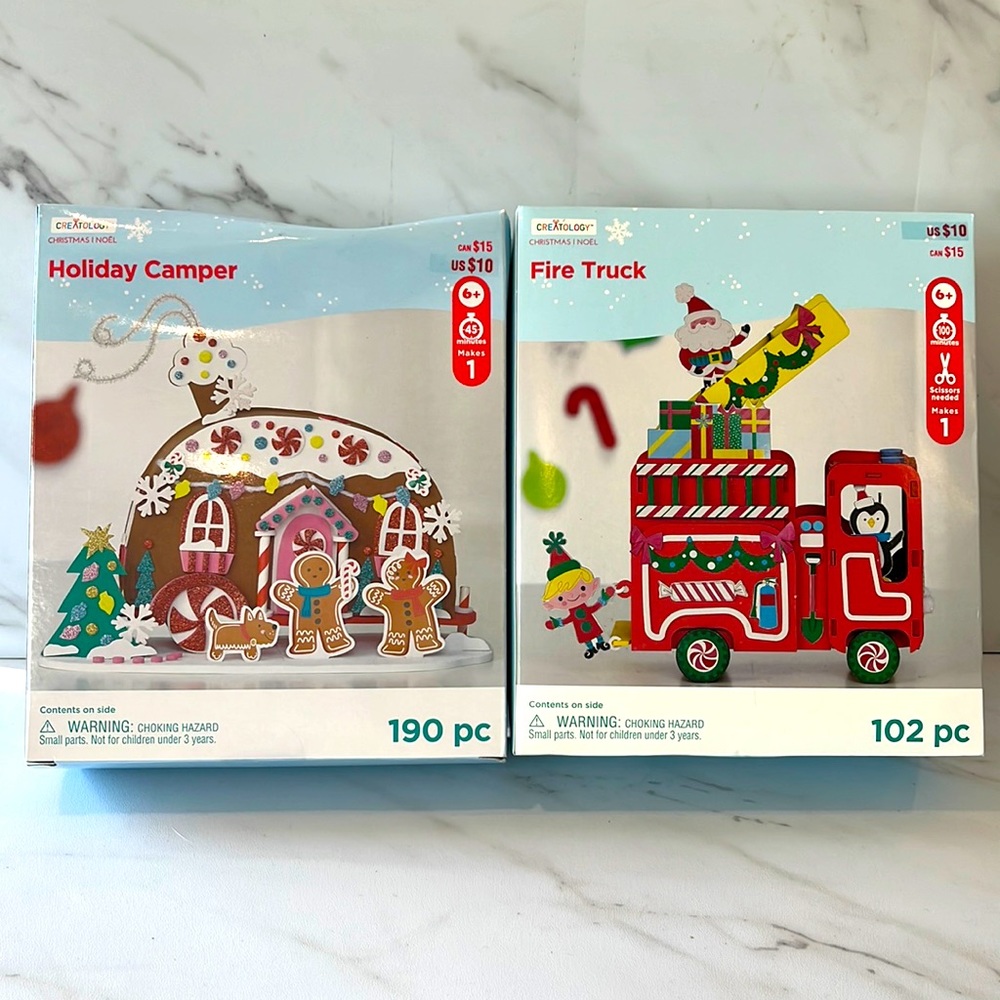 NEW Creatology Christmas holiday camper and fire truck craft foam and stickers